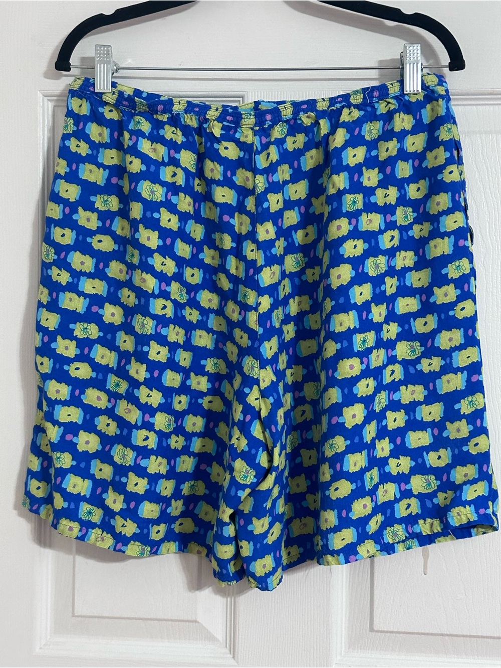 Vintage Sigrid Olsen Rayon High Waist Printed Shorts Blue Green Size 14